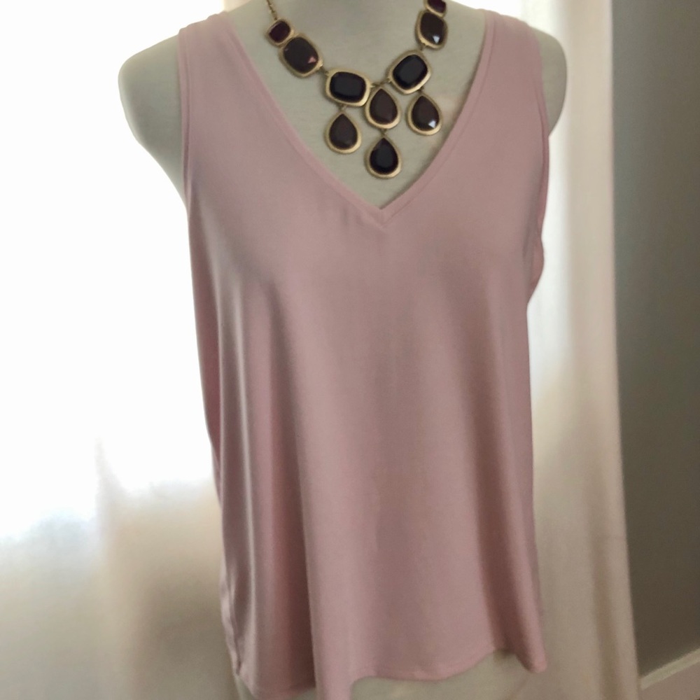 V neck blush pink top